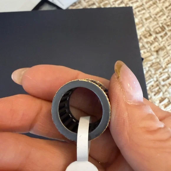 Freida Rothman City Lights Baguette Cigar Band Ring in Black and Gold Size 7 - Picture 7 of 11